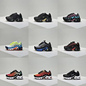 Nike NK Air Max Plus bas-top, longueur complète amortissement lace-up chaussures pour enfants-4095  
