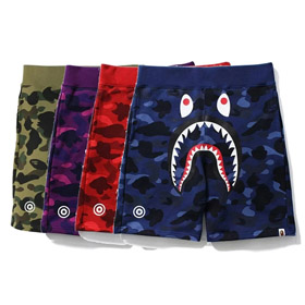 BAPE colorblock camouflage glow-in-the-dark requin série casual shorts-4245  