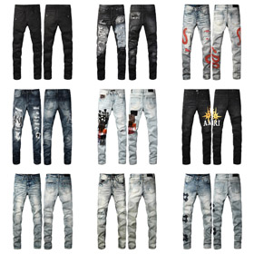 AMIRI nouvelle lettre LOGO déchiré patch slim-fit skinny jeans-4253  