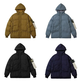 STONE ISLAND Pierre île veste couleur solide logo patch capuchon fermeture éclaire manches longues-4303  