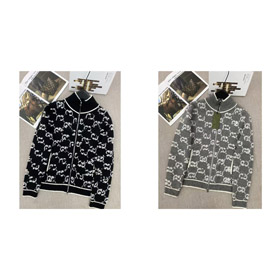 Gucci lettres complète fermeture à glissière col à manches longues pull-4307  