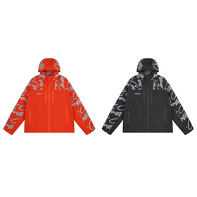 Elitework graffiti zip-up multi-poche veste à capuchon-4385  
