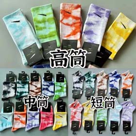 Suwannext quatre saisons haut-haut cravate teinte chaussettes pour hommes et femmes, chaussettes de   