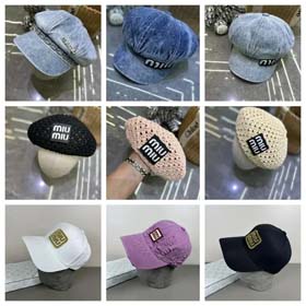 MIUMIU Nouvelle arrivée denim rétro printemps et été canard langue béret-2582  