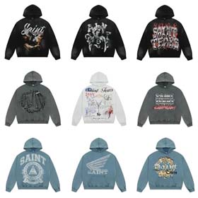 Saint Michael simple casual lâche à manches longues sweatshirt à capuchon-2562  