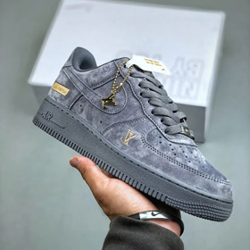 Nike Louis Vuitton LV gris daim chaussures de sport décontractées bas-2872  