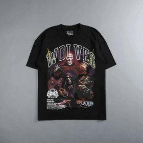 Darc loups oversized T-shirt à manches courtes-2757  