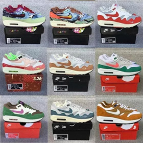 Patta Nike Air Max 1 monarque Retro bas haut chaussures de course décontractées-2915  