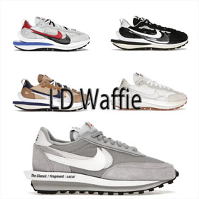 Fragment Design Sacai Nike LDWaffle trois parties joint bas haut chaussures décontractées-2968  