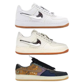 Travis Scott Nike Air Force 1 Sail collaboration avec un crochet-échangé bas-top sneaker-2979  