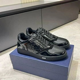 DIOR cuir de vache en cuir breveté Sneakers-2998 confortables et polyvalents  